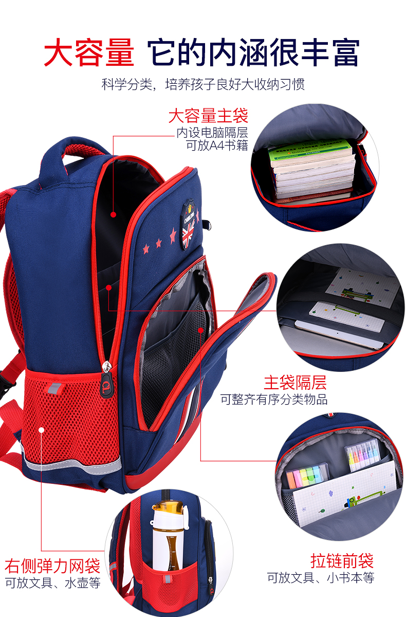 醇龙2020年新款小学生1-6年级减负护脊书包 护脊减负儿童书包 醇龙箱包--专业生产箱包18年