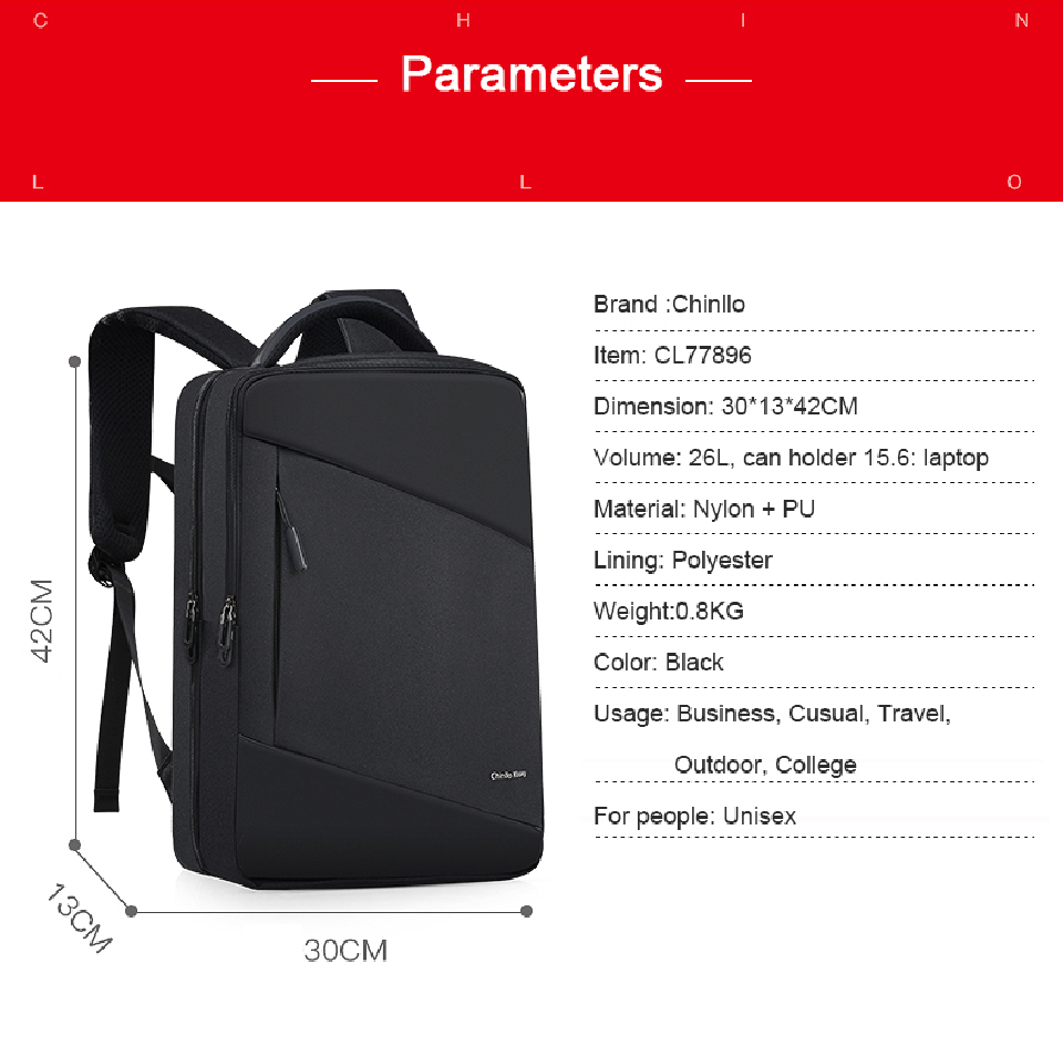 Backpack Men's Laptop Bagpack Casual Business 15-Inch Computer BagChunlong Luggage&amp;Bag Co.,ltd
